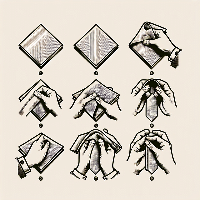 pocket square with bottom pulled up to create a puff