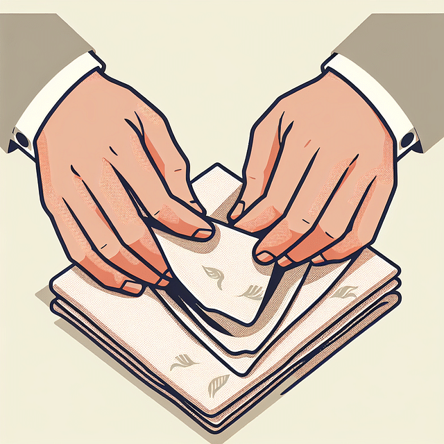 gathering up the corners of a pocket square