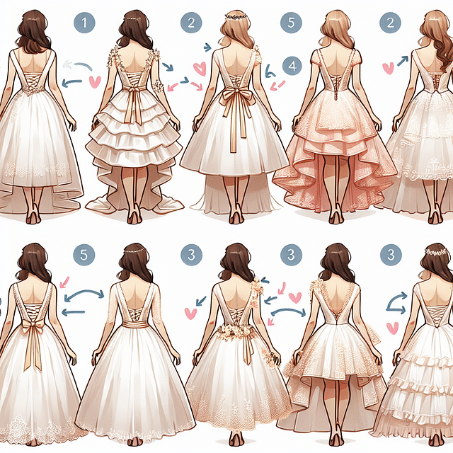 wedding dress bustle styles comparison