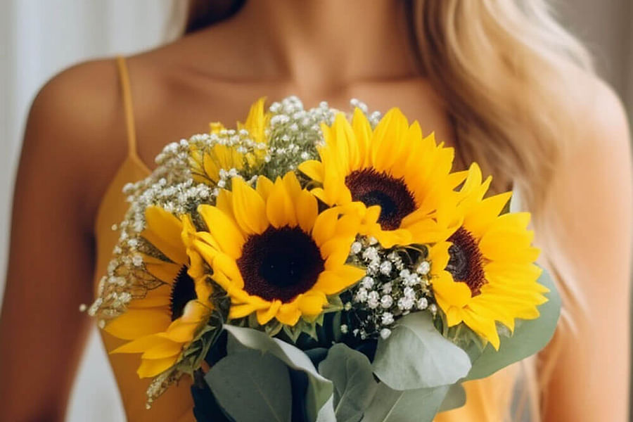 sunflowers wedding bouquet