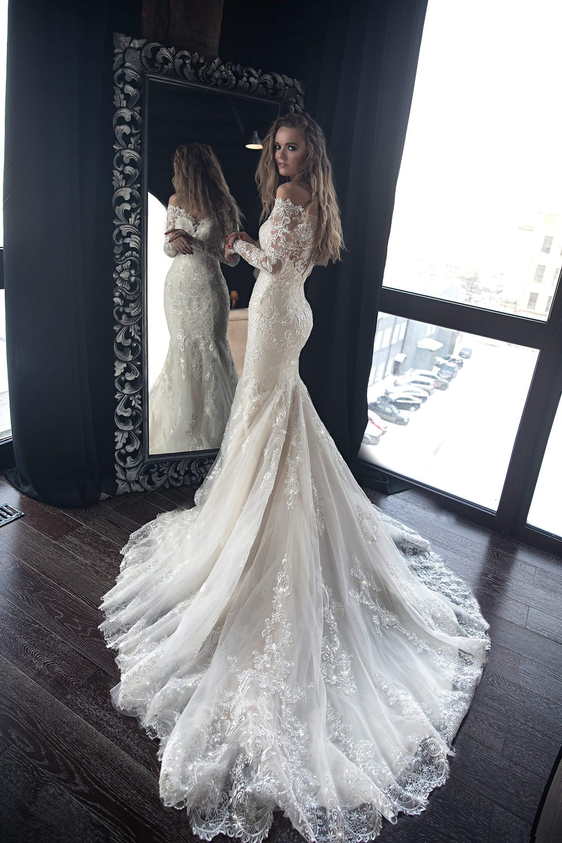 Austrian bustle wedding dress best sale