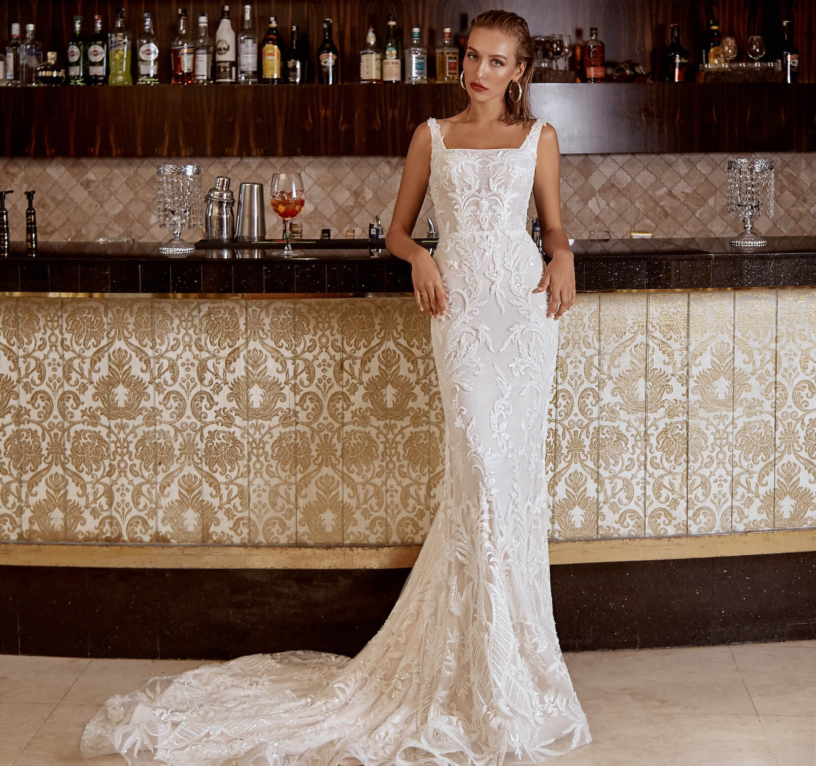 Flip-Under Bustle wedding dress