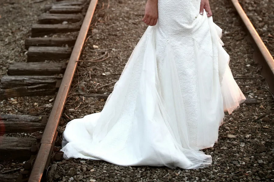 Panel Bustle wedding dress