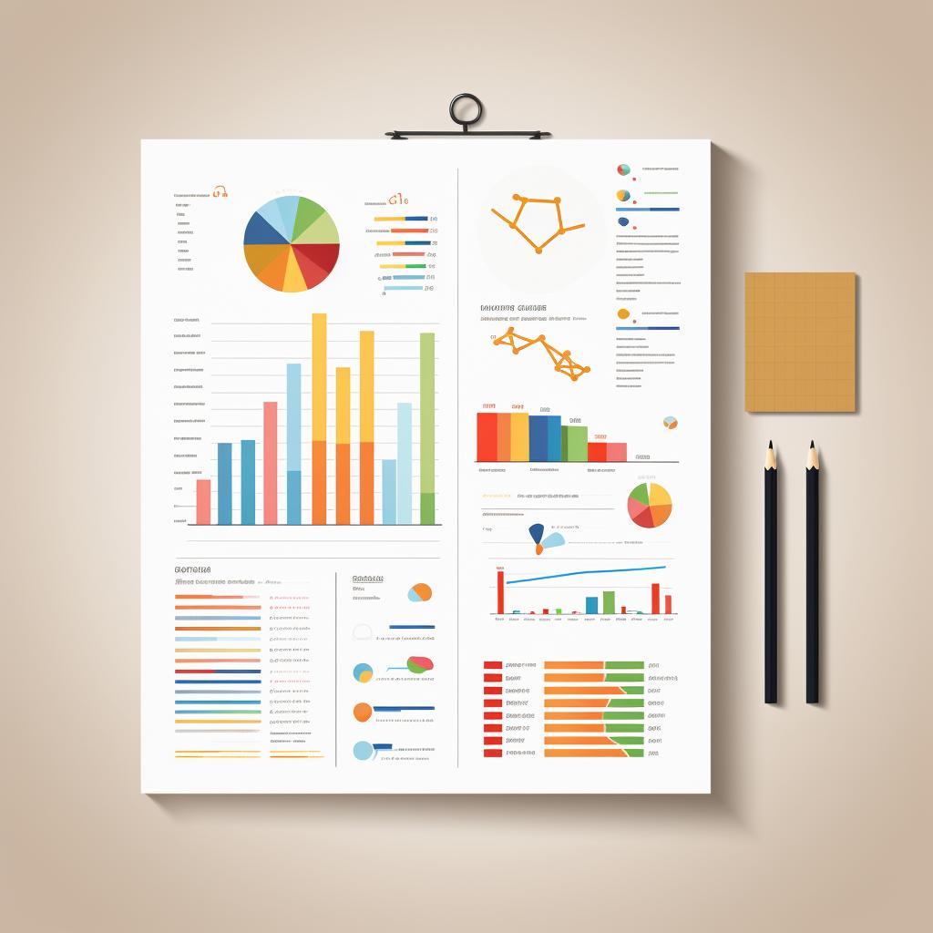 A business plan document with charts and graphs