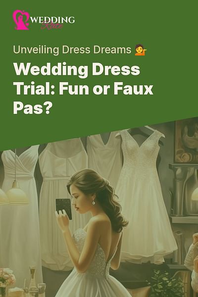 Wedding Dress Trial: Fun or Faux Pas? - Unveiling Dress Dreams 💁