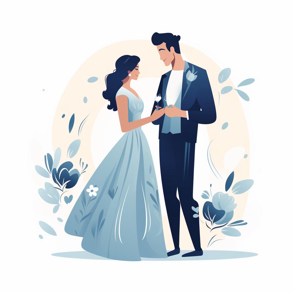 A couple discussing their wedding theme